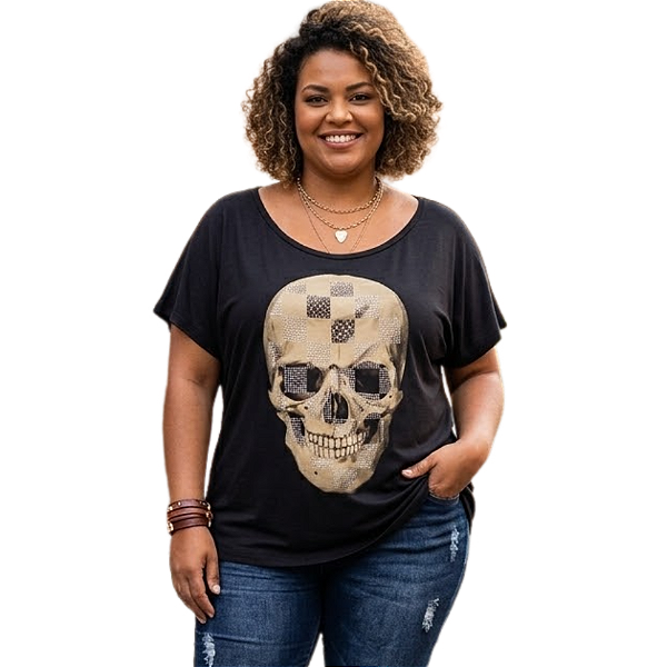 Camiseta RC Skull c/ Strass