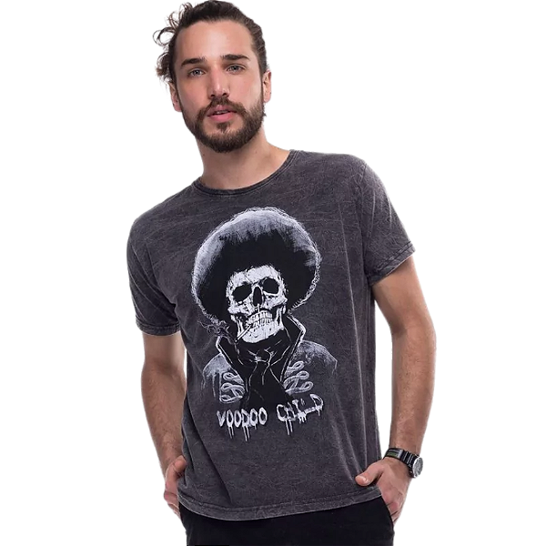 Camiseta LP Estonada Jimi Hendrix Skull