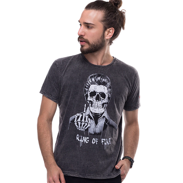 Camiseta LP Estonada Johnny Cash Skull Ring on Fire