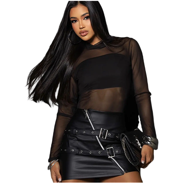 Blusa Manga Longa Tule