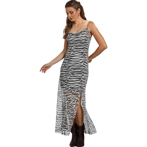 Vestido Animal Print Tule