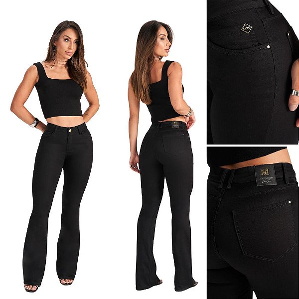 CALÇA FLARE PRETA 5191