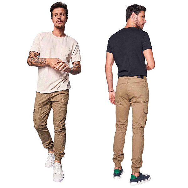 CALÇA JOGGER CARGO KAKI 11179