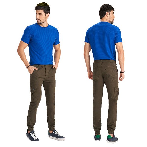 CALÇA JOGGER CARGO VERDE 11177