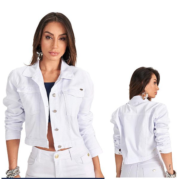 JAQUETA CROPPED BRANCA 6157