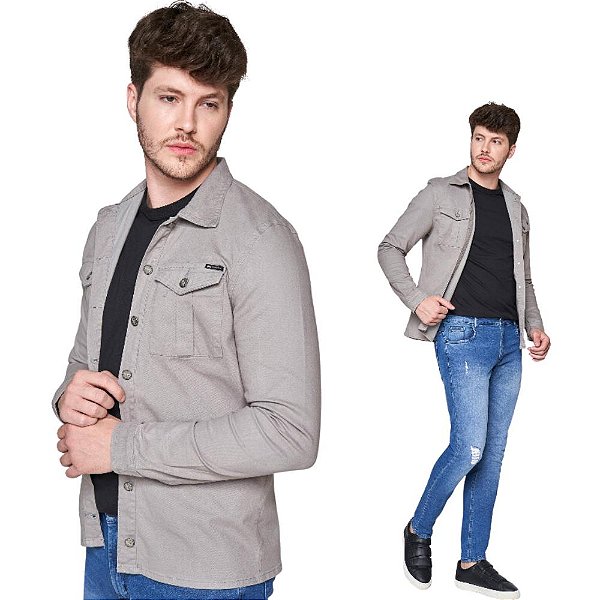 CAMISA EM SARJA COM ELASTANO 10894