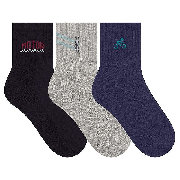 KIT 3 PARES DE MEIA SELENE - CANO CURTO SEL6993