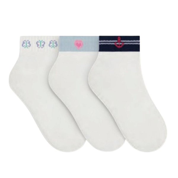 KIT 3 PARES DE MEIAS CURTAS ESPORTIVAS - SELENE SEL49525998