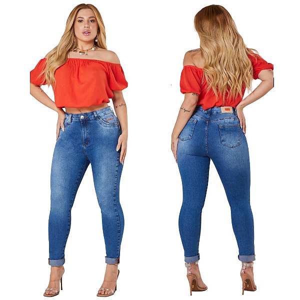 CALÇA SKINNY CÓS MEDIO UP 6484