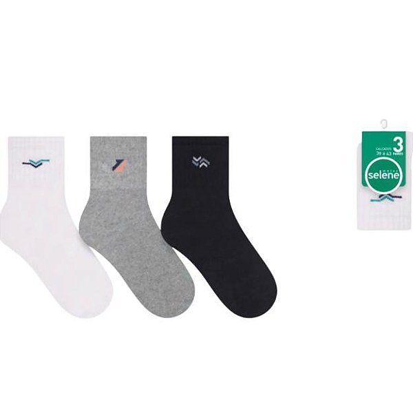 MEIA CANO MEDIO KIT 3 UN -4220