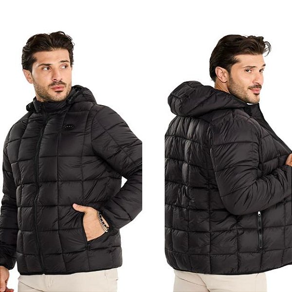 JAQUETA NYLON C/CAPUZ MASC -25683