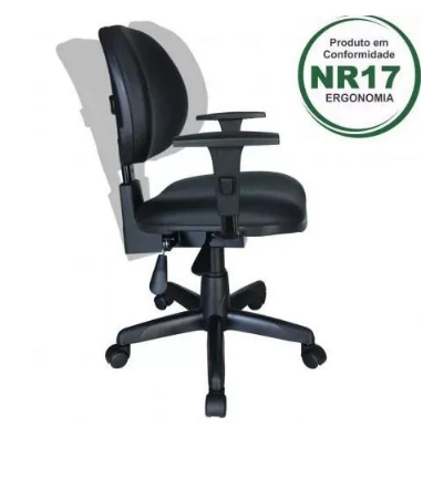 CADEIRA DIGITADOR BACK SYSTEM NR-17 BRAÇO REGULÁVEL GIRATÓRIA COM RODINHAS