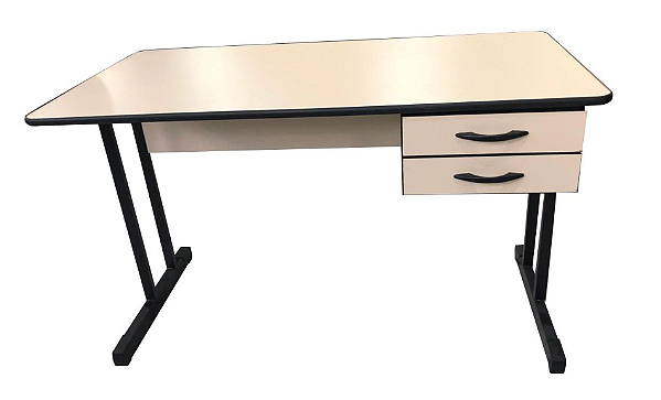 MESA RETA 120X60CM COM 02 GAVETAS