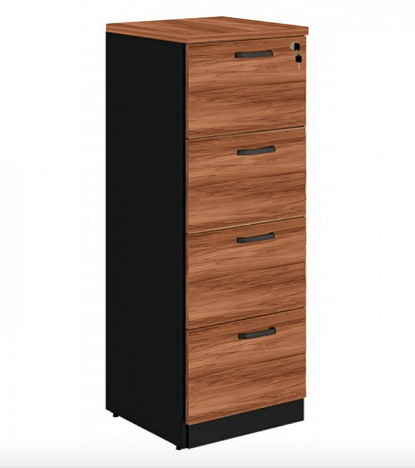 ARQUIVO 04 GAVETAS PASTA SUSPENSA - 128X47X45cm - MALAGA/PRETO