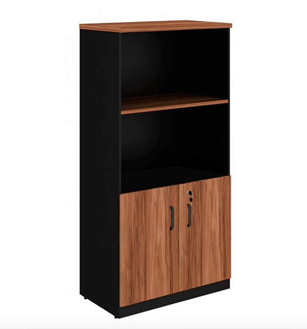 ARMÁRIO ALTO SEMI-ABERTO - 160X80X45CM - NOGAL/PRETO