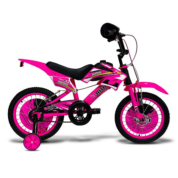 Bicicleta Moto Cross Rosa Aro 16