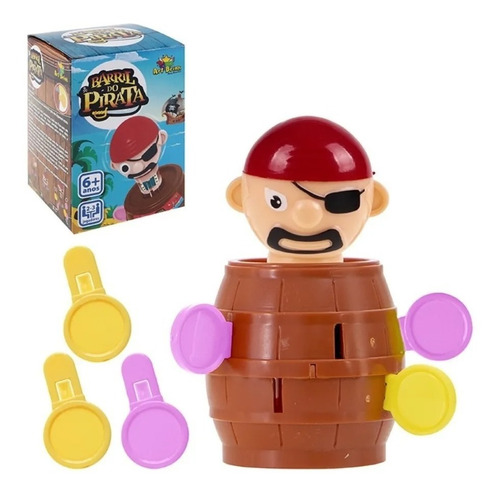 Jogo Infantil Mini Barril Pula Pirata