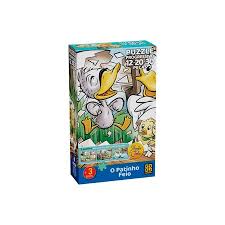 Puzzle Progressivo Infantil O Patinho Feio 12, 20 e 30 peças