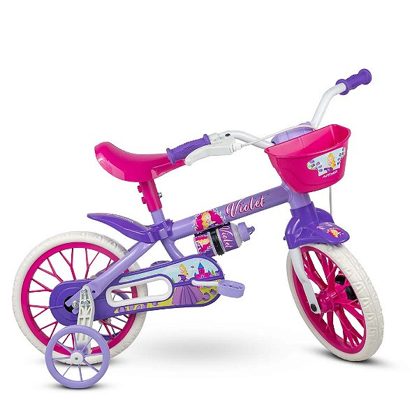 Bicicleta Infantil Violet aro 12 Rodinhas e Cestinha
