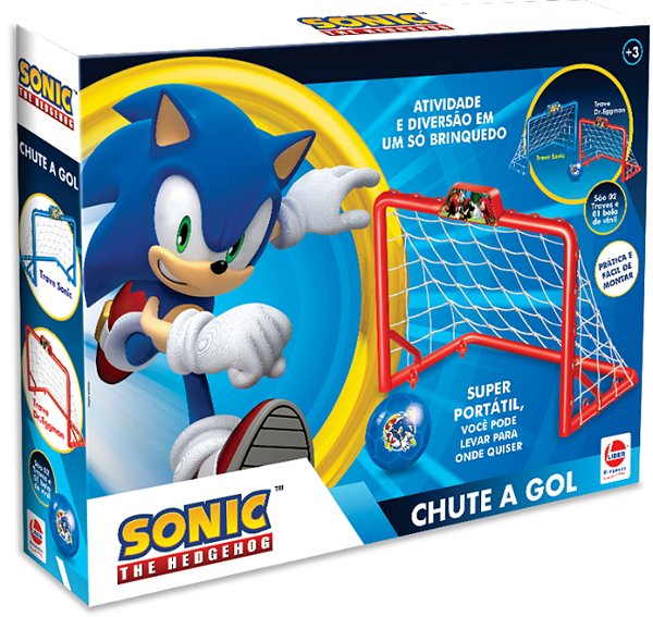 Brinquedo Golzinho Chute a Gol Sonic 2 Gols 1 Bola