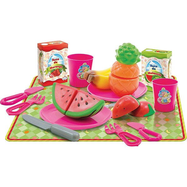Brinquedo Salada de Frutas Crec Crec Faz De Conta (19 Pçs) Big Star