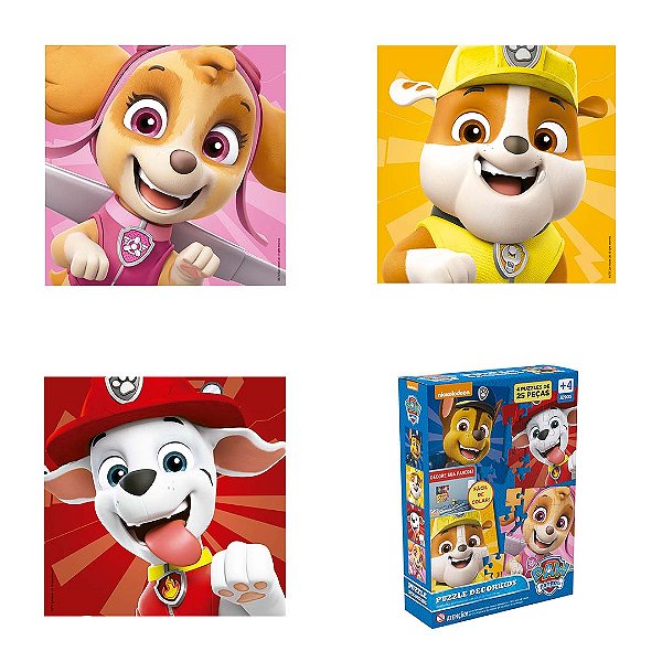 Puzzle Decorkids, Patrulha Canina - 4 puzzles de 25 peças