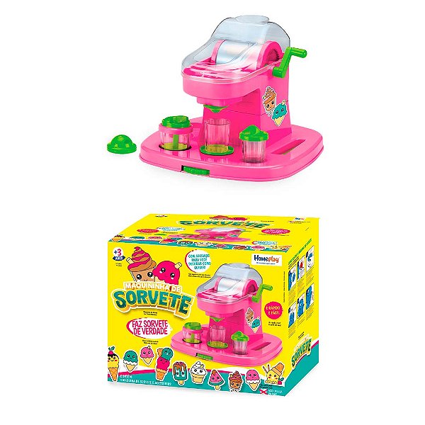 Brinquedo Fabrica Sorvete De Verdade Sorveteria Infantil Rosa