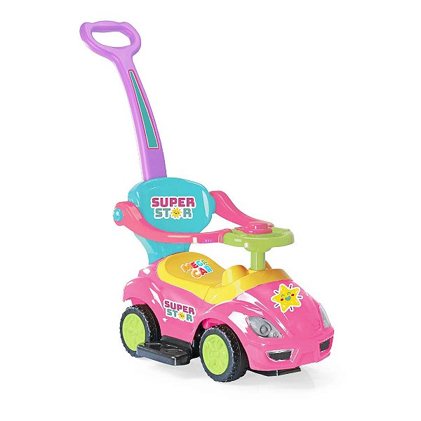 Carrinho De Passeio Bebê Infantil Mega Car Rosa Máximo 25kg