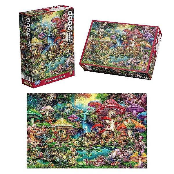 Quebra-Cabeça 2000 Peças Vilarejo das Fadas Puzzle 2000 Pçs