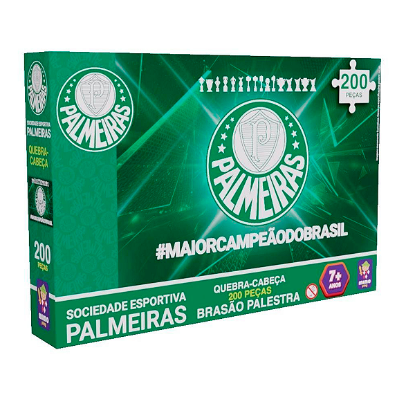 Quebra-Cabeça Puzzle Brasão Palestra Palmeiras Futebol 200 peças Mimo Play