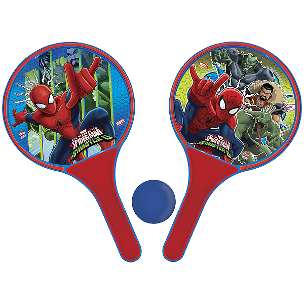 Frescobol Homem Aranha Spider Man Ultimate Kit 2 Raquetes e 1 Bola