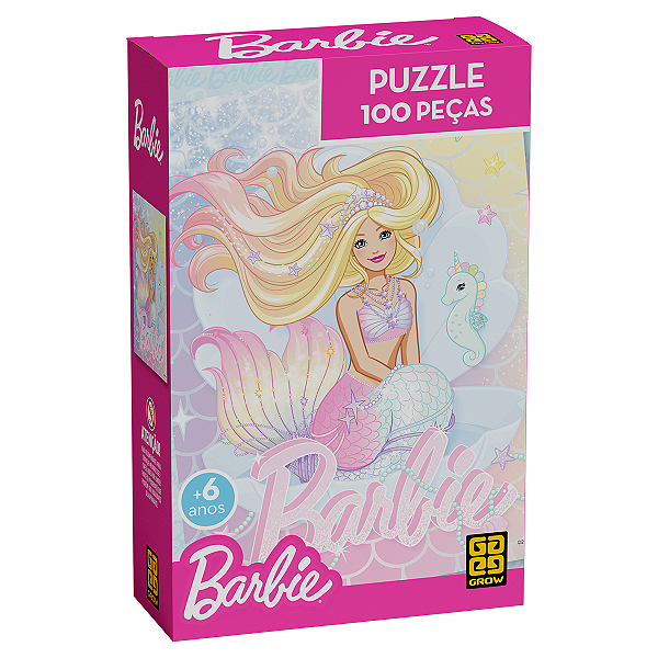 Puzzle Barbie Sereia 100 peças Quebra-Cabeça