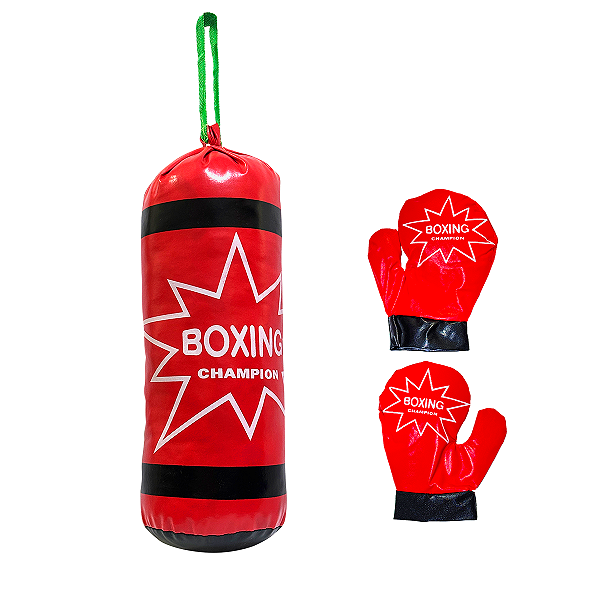 Kit Box Infantil Saco de Pancadas Com Luvas 4 a 6 anos