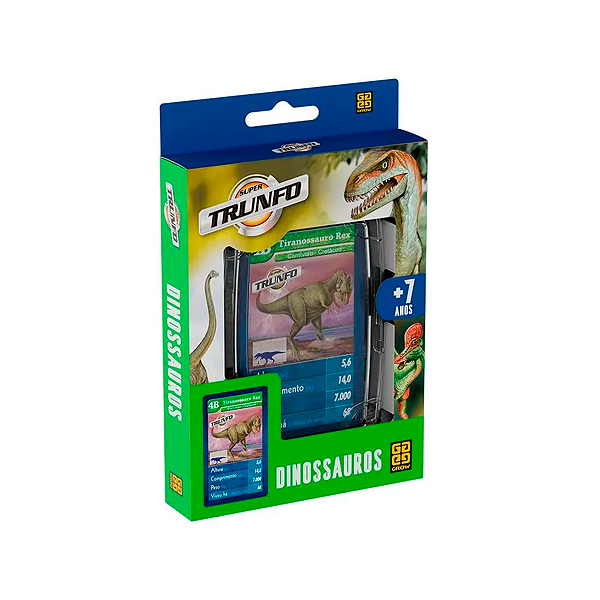 Grow Jogo de Cartas Super Trunfo Dinossauros +7 anos