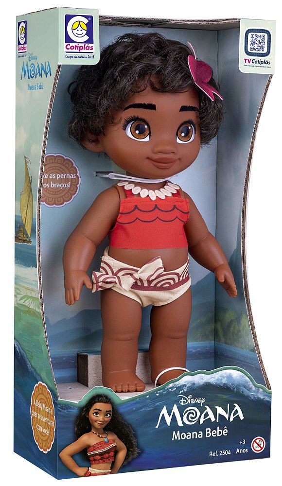 Boneca Moana Bebê Disney Animator Cotiplás - Realismo e Magia