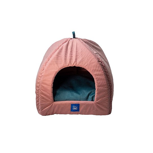 Cabana e Cama ShuDog 2 em 1, para Cães e Gatos - Rosa Tifani