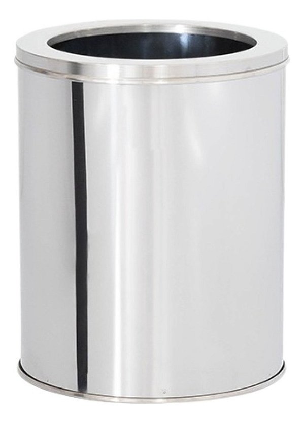 Lixeira 03 Litros Inox Com Aro 16x20 - Cozinha - Banheiro - Escritório