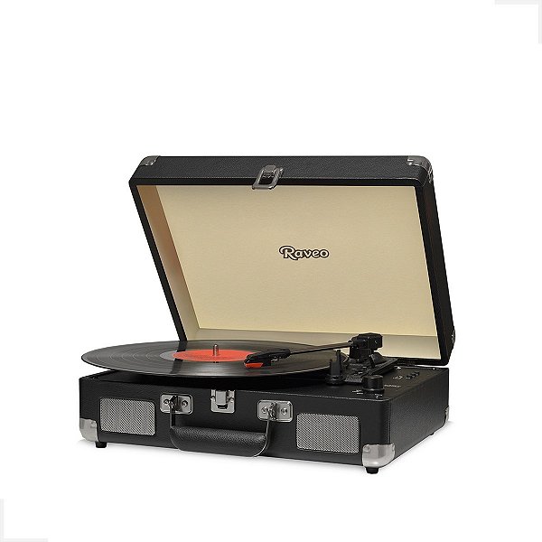 Vitrola Raveo Sonetto Chrome Retrô Toca Discos Vinil Preto