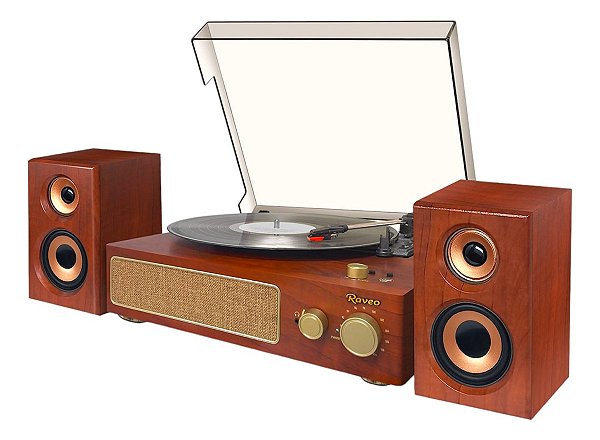 Vitrola Raveo Studio Plus Brown Bluetooth Disco E Usb Fm