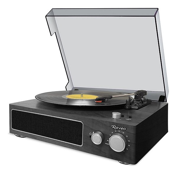 Vitrola Toca Discos Retrô Raveo Studio Preta Fm Bluetooth