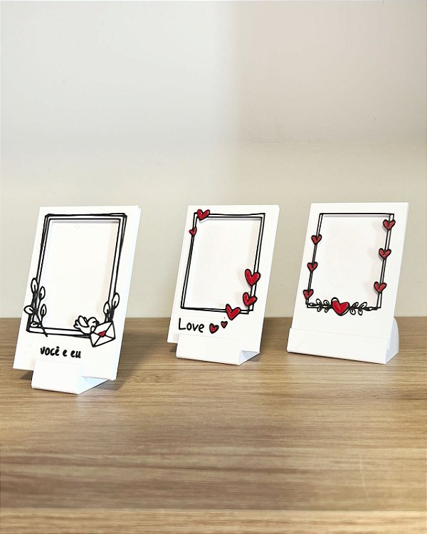 Molduras (Branco) para Fotos Instax Polaroid Namorados Romance