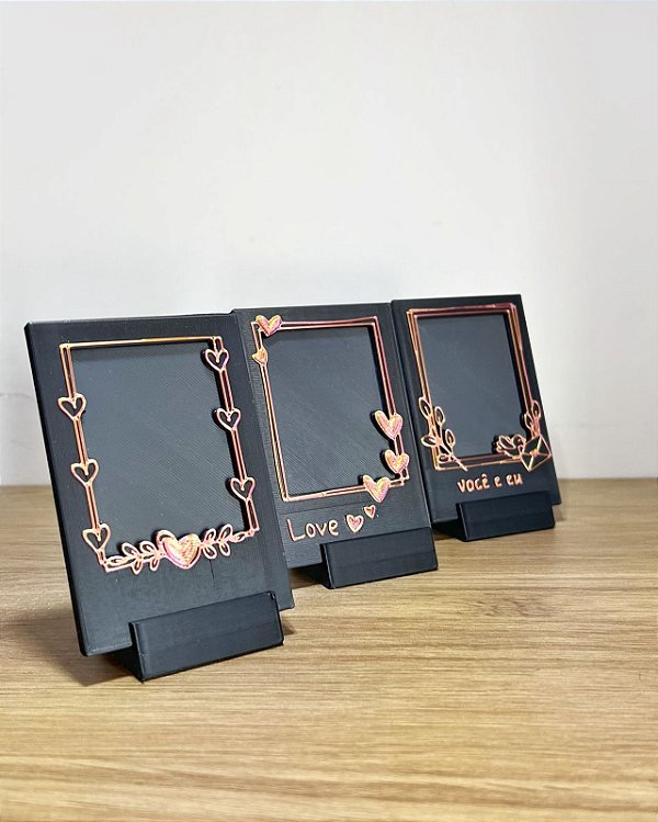 Molduras (Preto) para Fotos Instax Polaroid Namorados Romance
