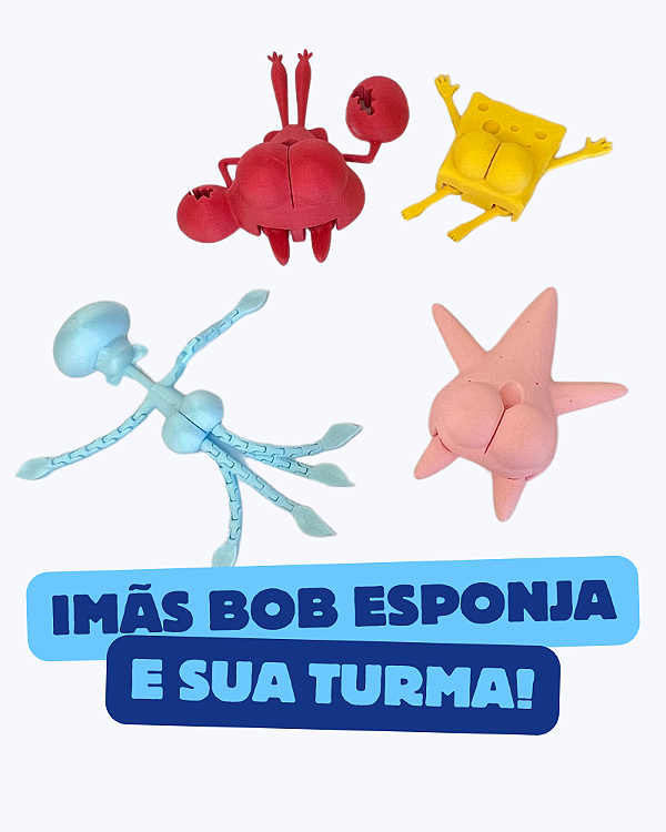 Ímã de geladeira Bob Esponja e sua turma