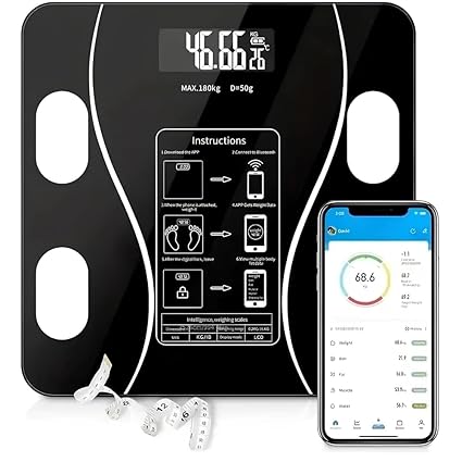 BALANCA DIGITAL BIOIMPEDANCIA APLICATIVO BLUETOOTH 180KG D50G
