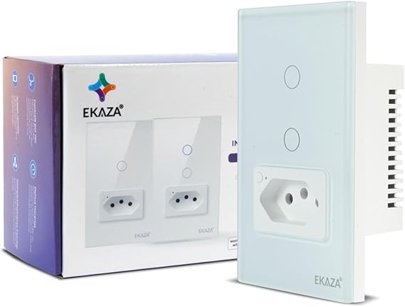 INTERRUPTOR WIFI 2 BOTOES BRANCO COM TOMADA 20A T218-2WB