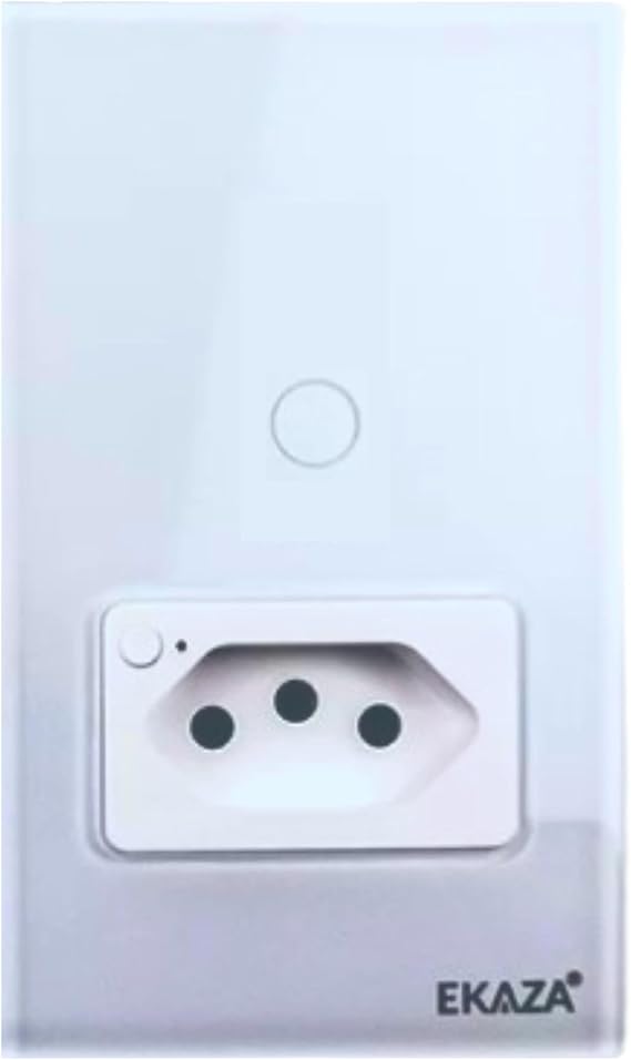 INTERRUPTOR WIFI 1 BOTAO BRANCO COM TOMADA 10A T218-1WB