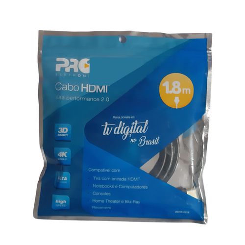 CABO HDMI 4K ULTRAHD 3D 1.8M PROQUALIT