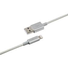 CABO USB LIGHTNING 1.5M NYLON BRANCO EUA