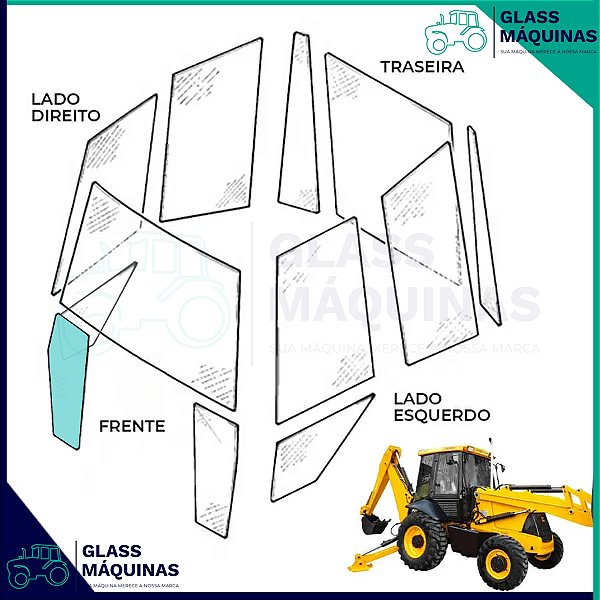 VIDRO PARABRISA INFERIOR DIREITO JCB 3C 82780370
