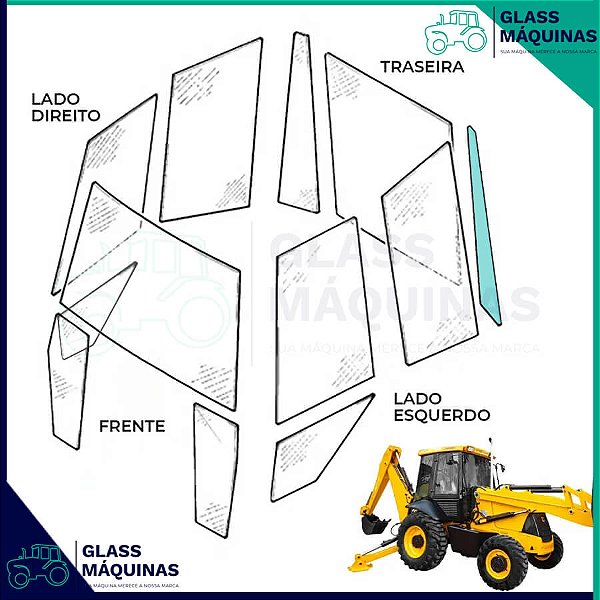 VIDRO CANTO TRASEIRO ESQUERDO JCB 3C 82780376